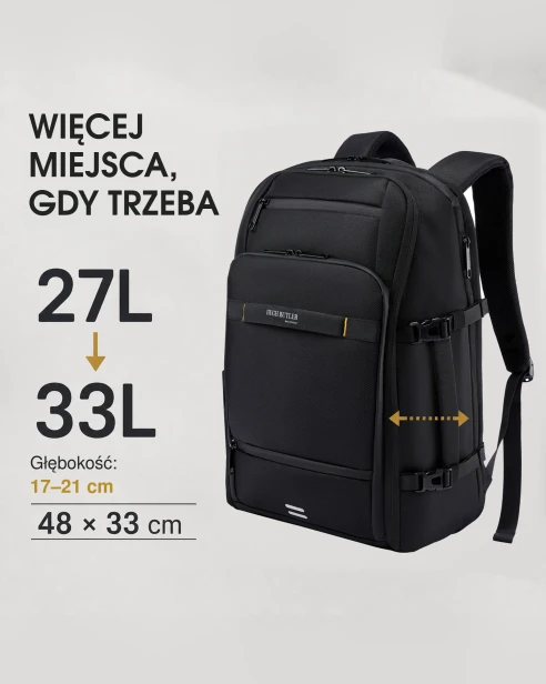 Plecak na laptopa 17,3" Oliver czarny infografika