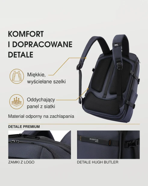 Plecak na laptopa 17,3" Oliver granatowy infografika